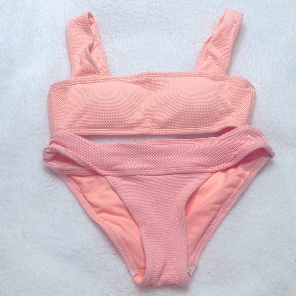 No Boundaries Peach Orange Bikini Swimsuit Set Size Small (3-5)